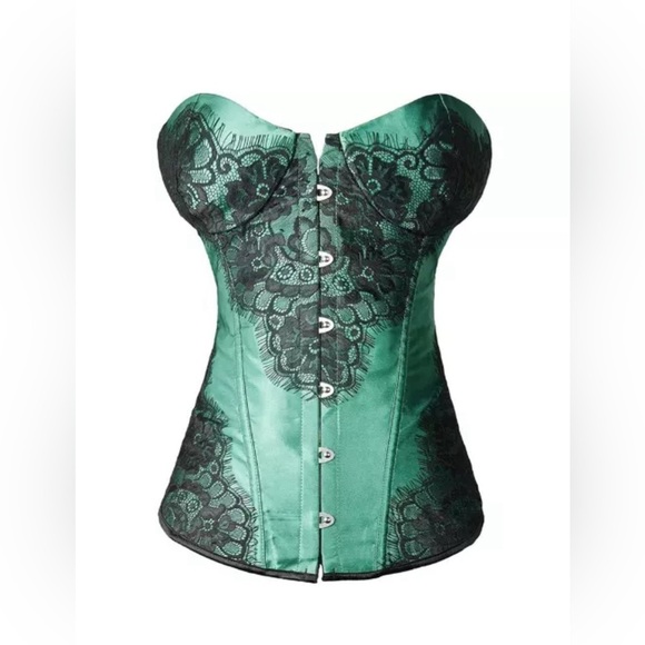 Tops - Victorian Green Lace Corset